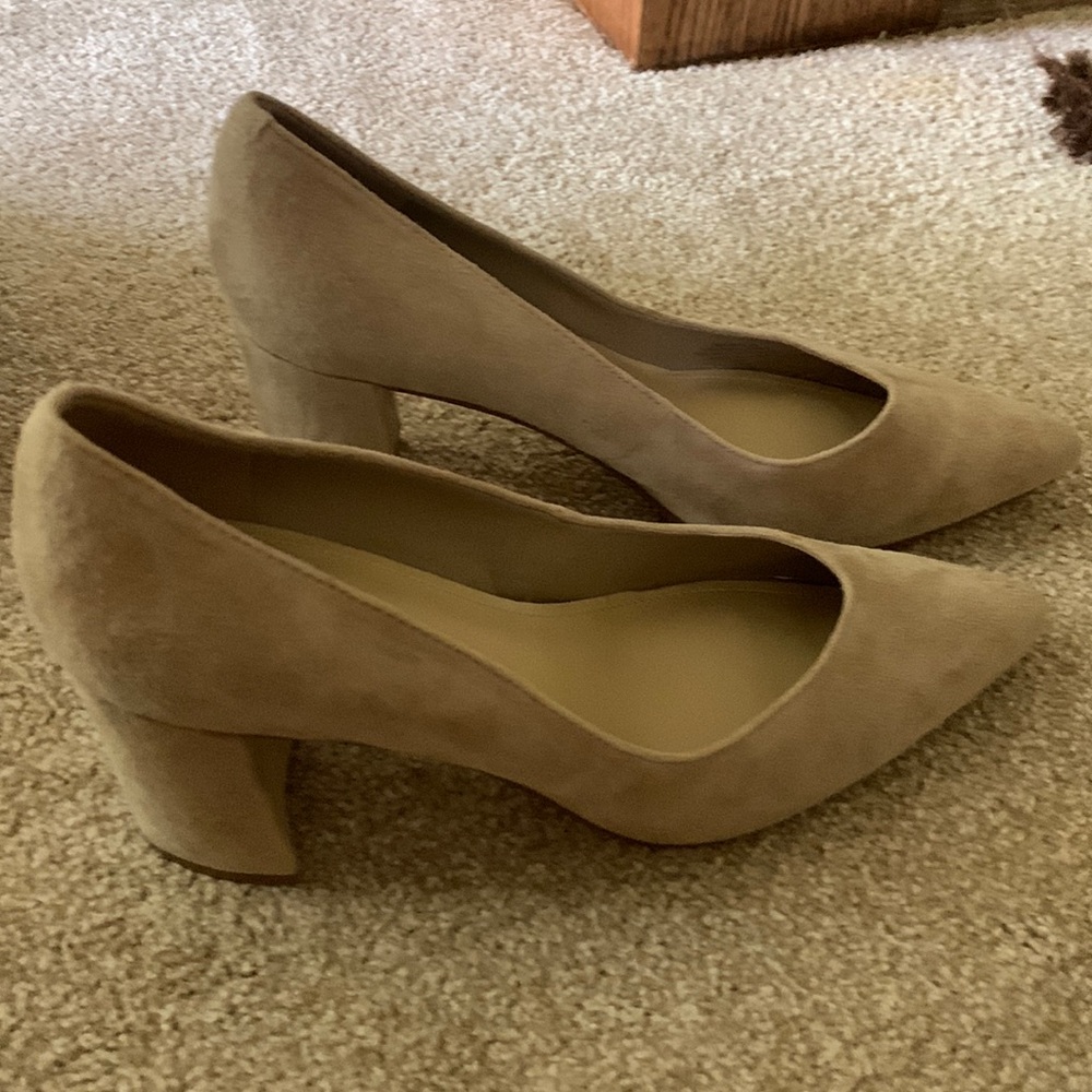 Suede block heels